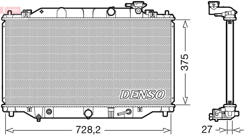 Denso Engine Cooling Radiator DRM44044