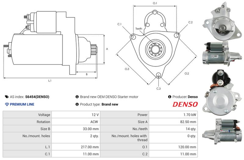 AS-PL S6454(DENSO) Starter