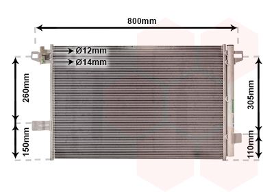 Конденсатор, система кондиціонування повітря, TRANSPORTER T6 15>, Van Wezel 58015704