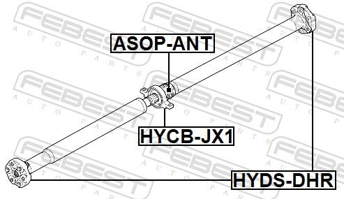 FEBEST HYCB-JX1 Bearing, propshaft centre bearing