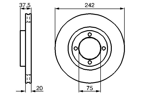 BOSCH Remschijf 0 986 478 524