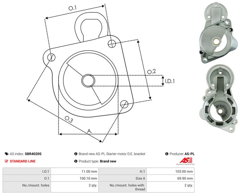 AS-PL SBR4020S Starter Lid, carburettor