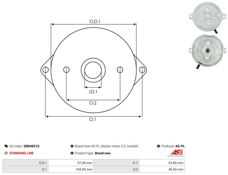 AS-PL SBR4021S Starter Lid, carburettor