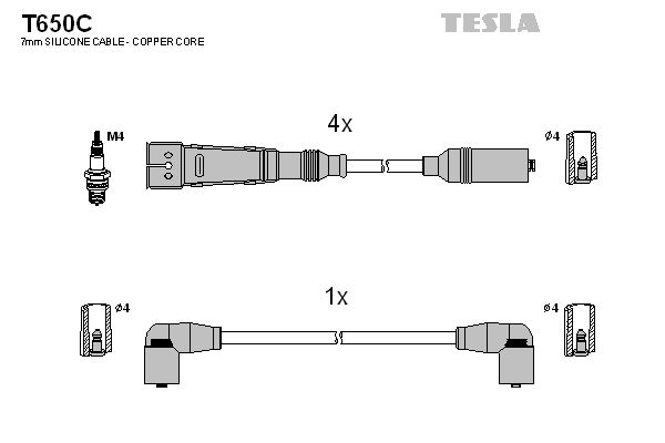 Комплект проводів високої напруги, Tesla T650C