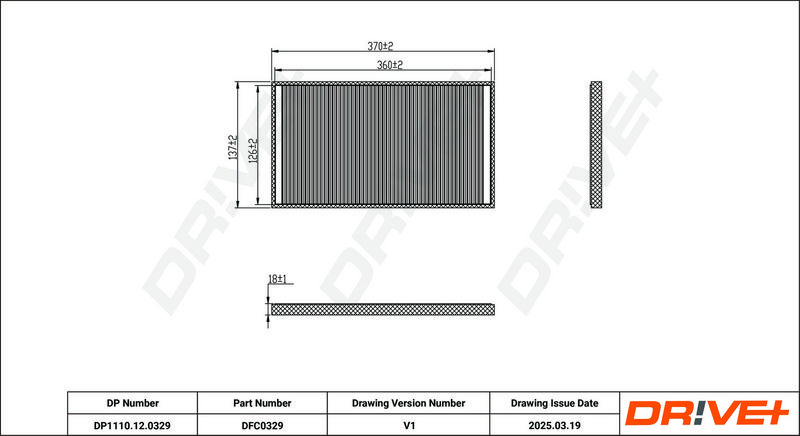 Filtru, aer habitaclu DP1110.12.0329 Dr!ve+