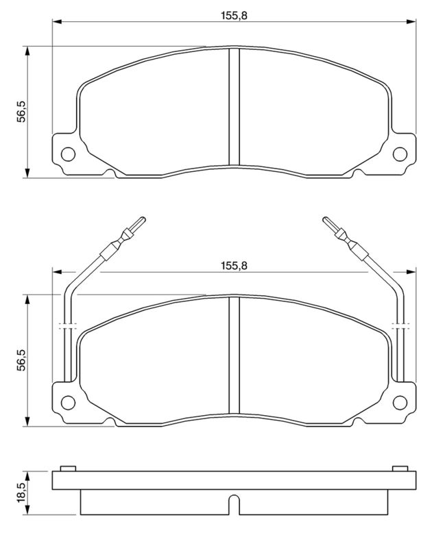 Piduriklotsi komplekt, ketaspidur, BOSCH 0 986 460 946