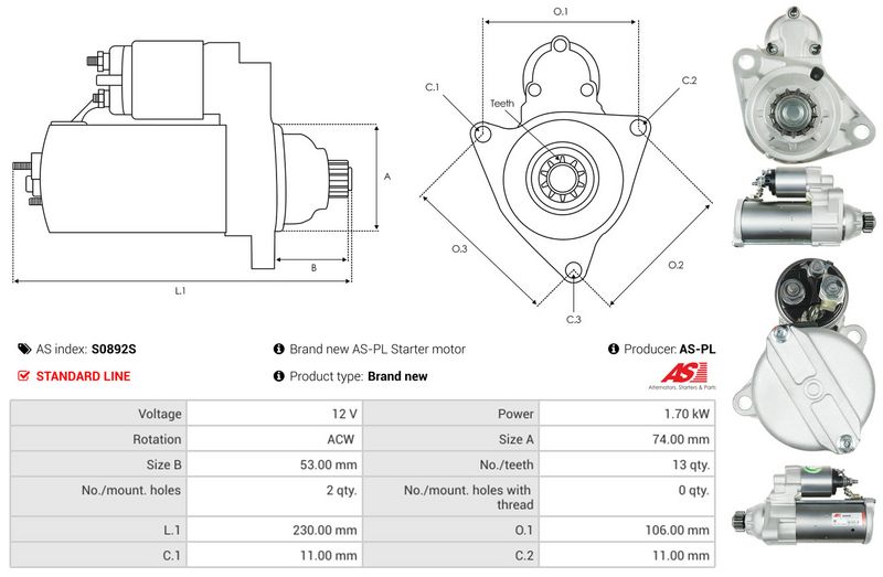 AS-PL S0892S Starter