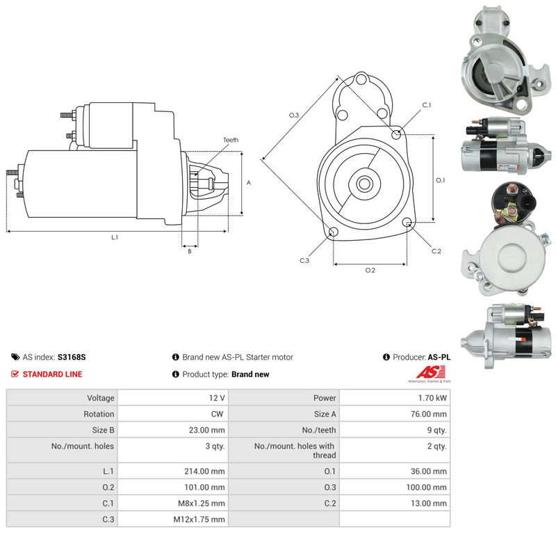 Starter, AS-PL S3168S