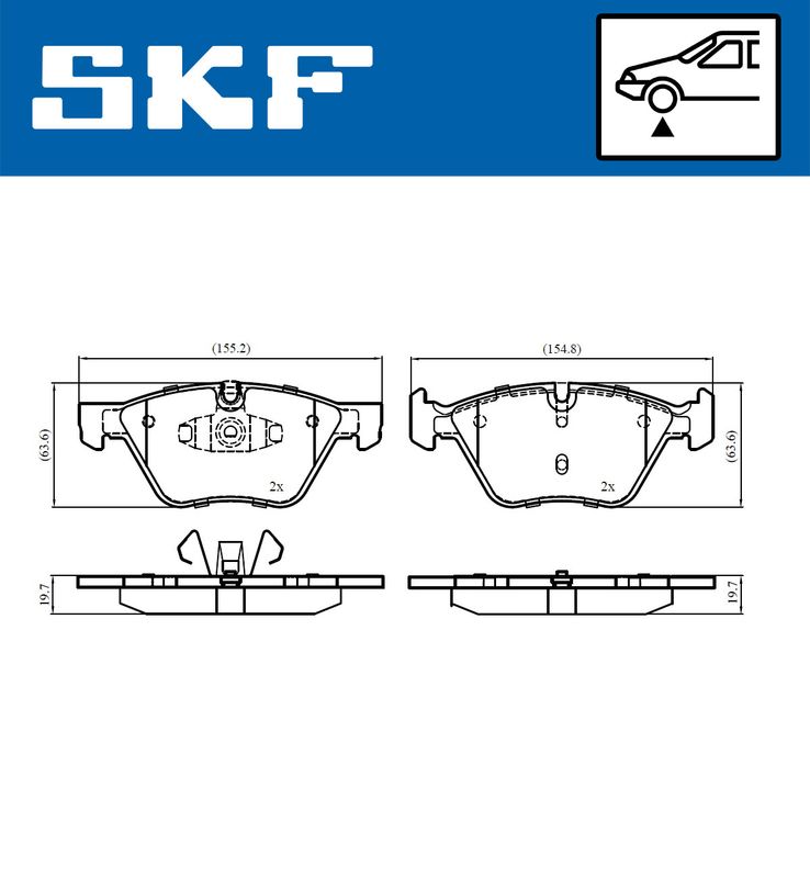 SKF Brake Pad Set, disc brake VKBP 80702