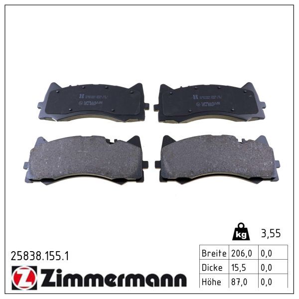 Set placute frana,frana disc 25838.155.1 ZIMMERMANN