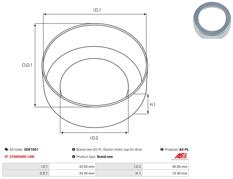 Remondikomplekt, Starter, AS-PL SDK1001