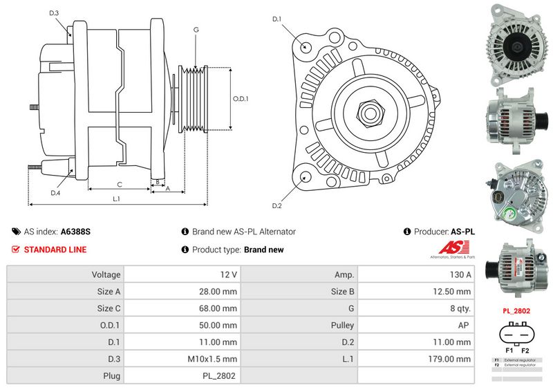 AS-PL A6388S Alternator