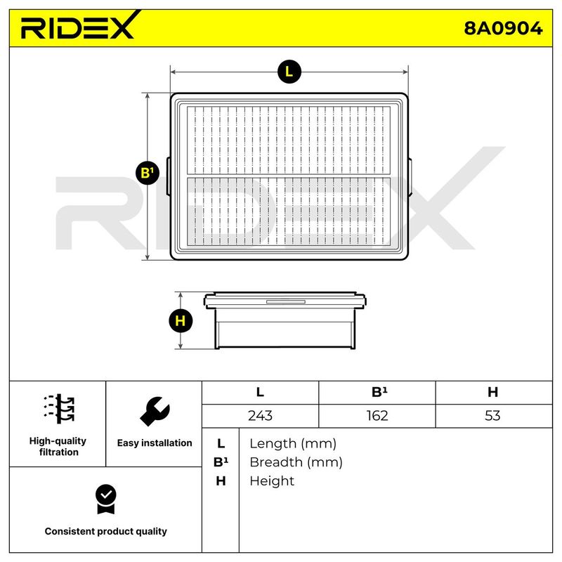 въздушен филтър RIDEX