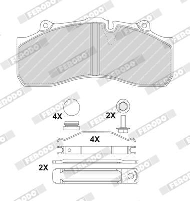 Sada brzdových destiček, kotoučová brzda FCV1367B