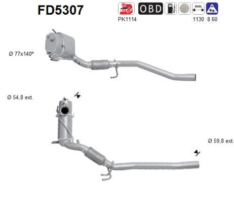 AS FD5307 Soot/Particulate Filter, exhaust system