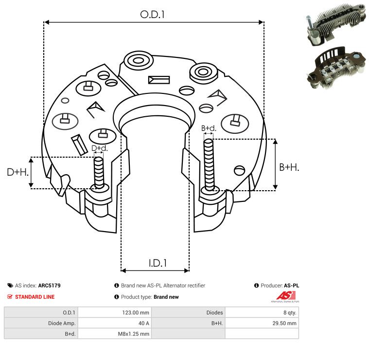 AS-PL ARC5179 Rectifier, alternator