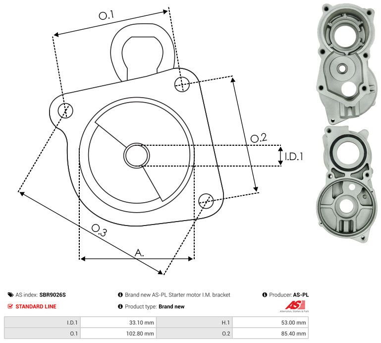 AS-PL SBR9026S Starter Lid, carburettor