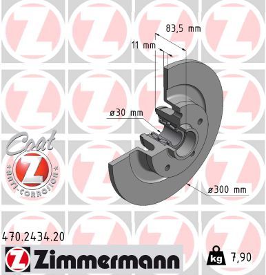 Гальмівний диск, Zimmermann 470.2434.20