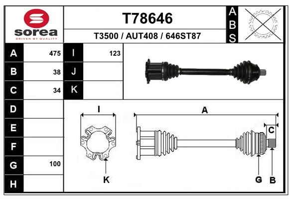 EAI hajtótengely T78646