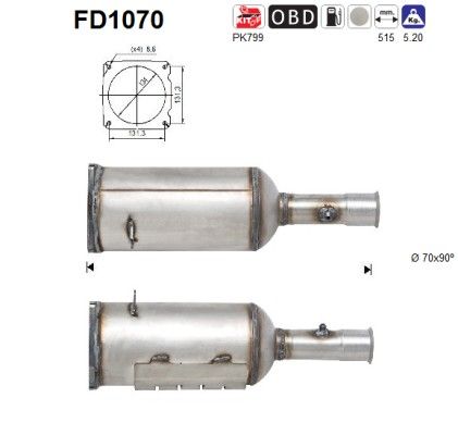 AS FD1070 Soot/Particulate Filter, exhaust system