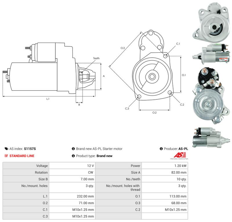 Starter, AS-PL S1157S