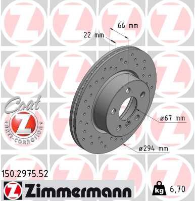 Гальмівний диск, Zimmermann 150.2975.52