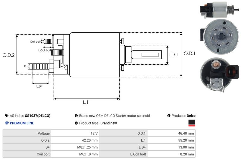 Magnetlülitus, starter, AS-PL SS1037(DELCO)