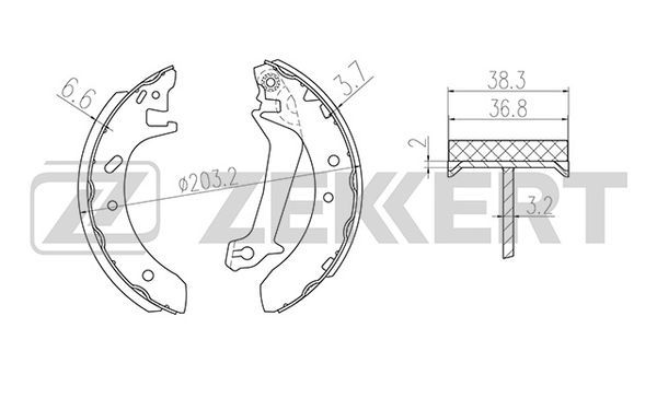 ZEKKERT BK-4319 Brake Shoe Set