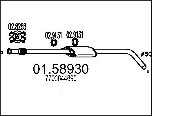 Проміжний глушник, Mts 01.58930