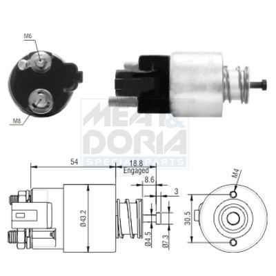 MEAT & DORIA Magneetschakelaar, startmotor 46155