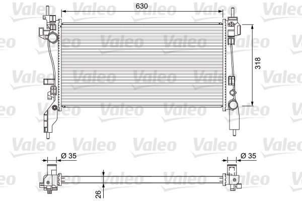 Радіатор основний з кондиціонером FIAT Fiorino 07-; PEUGEOT Bipper 08-17; CITROEN Nemo 08-17 51790636