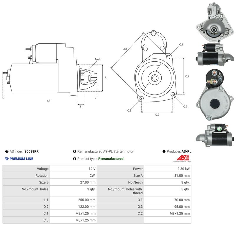 Starter, AS-PL S0099PR