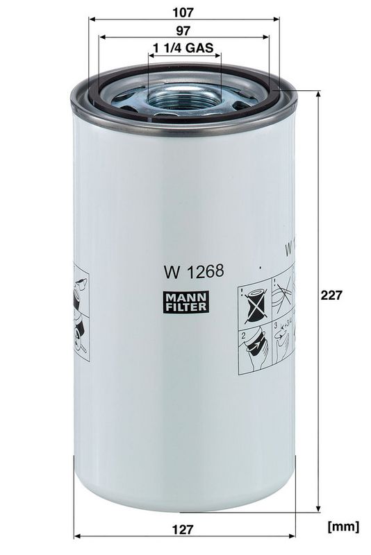 Hüdraulikafilter, automaatkäigukast, MANN-FILTER W 1268