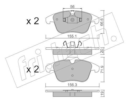 fri.tech. 691.0 Brake Pad Set, disc brake