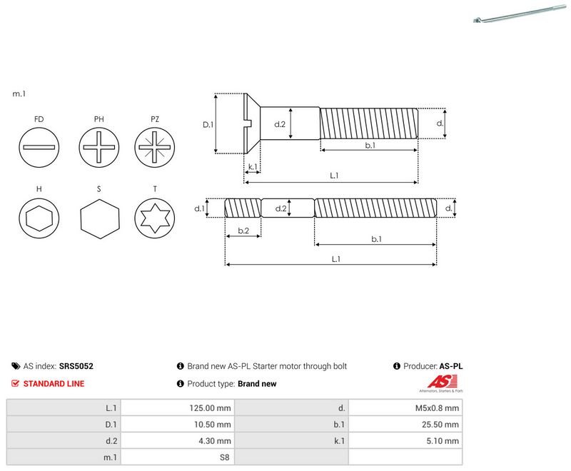 AS-PL SRS5052 Repair Set, alternator
