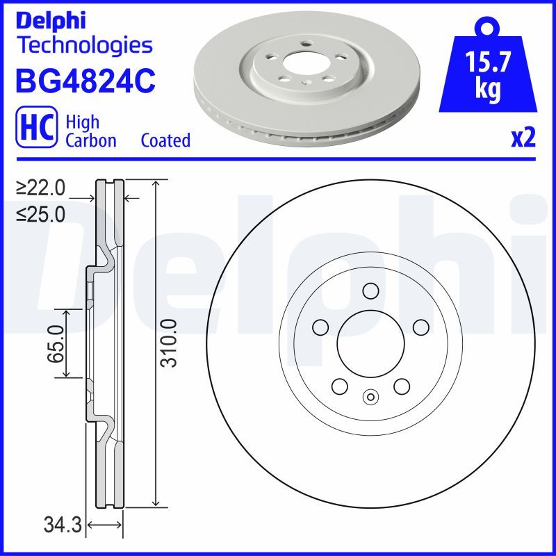 Гальмівний диск, Delphi BG4824C