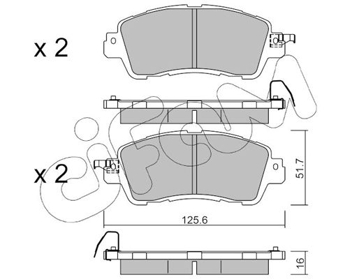 Комплект гальмівних накладок, дискове гальмо, Cifam 822-1085-0