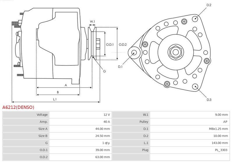 AS-PL A6212(DENSO) Alternator