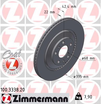 Гальмівний диск, Zimmermann 100.3338.20