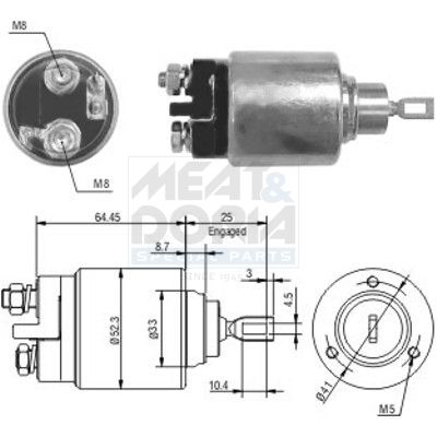 MEAT & DORIA Magneetschakelaar, startmotor 46006