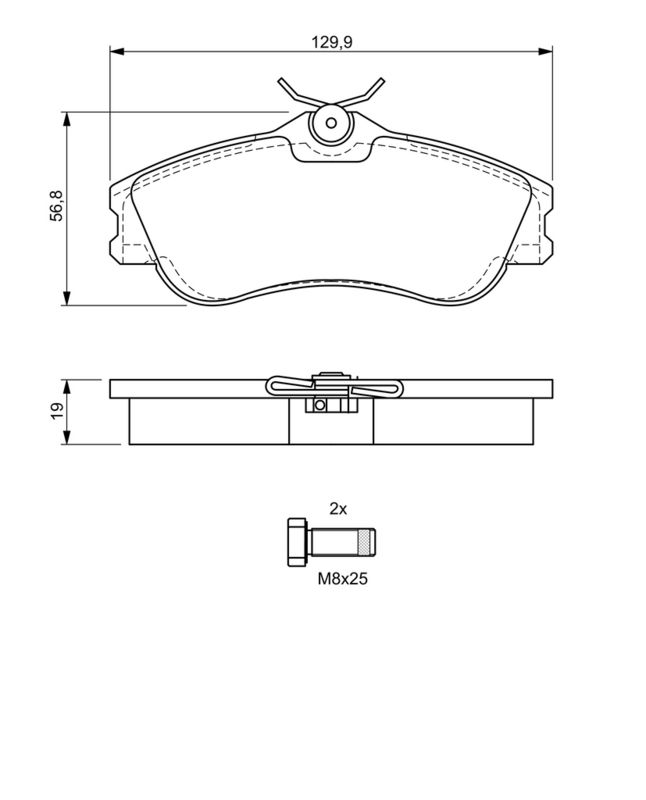 Piduriklotsi komplekt, ketaspidur, BOSCH 0 986 424 583