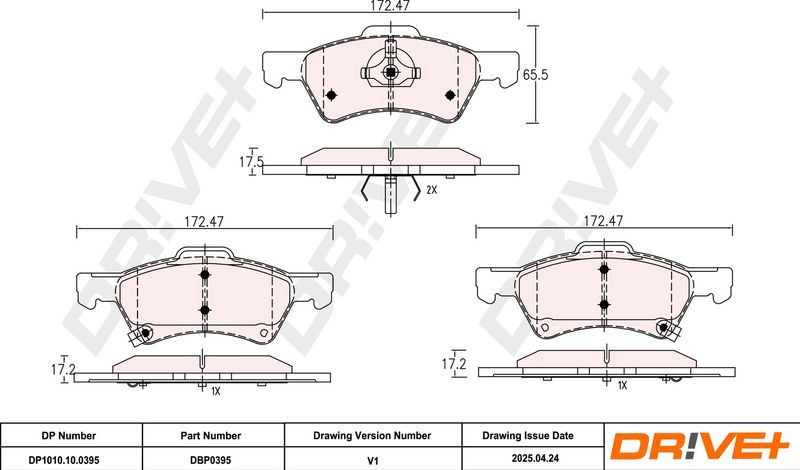 Set placute frana,frana disc DP1010.10.0395 Dr!ve+