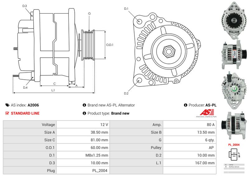 AS-PL A2006 Alternator