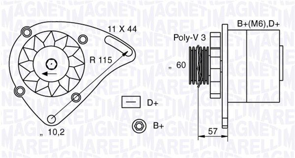 Генератор, Magneti Marelli 063321173010