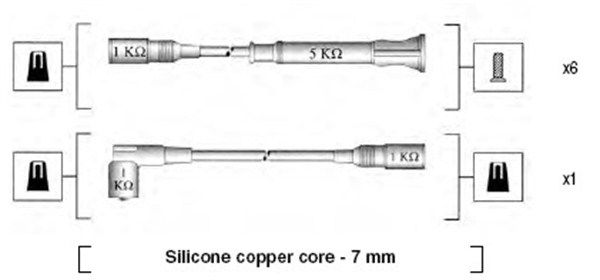 MAGNETI MARELLI gyújtókábelkészlet 941075050547