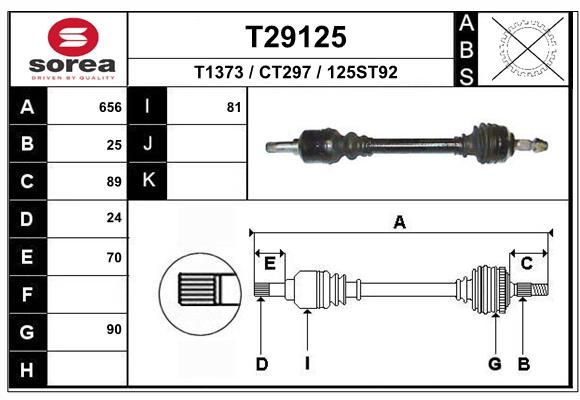 EAI hajtótengely T29125