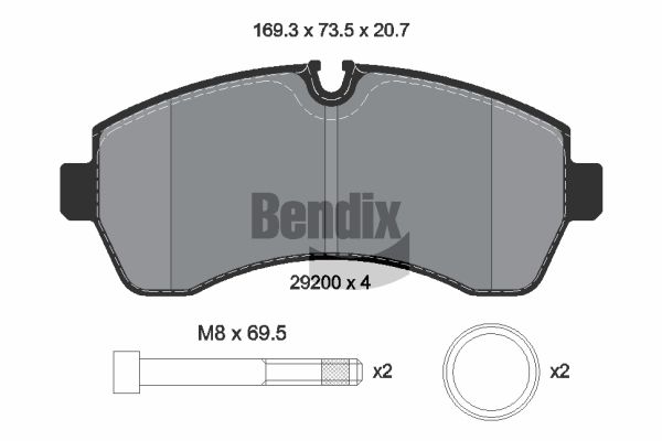 BENDIX Braking fékbetétkészlet, tárcsafék BPD2411