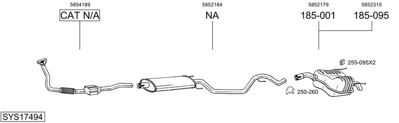 BOSAL kipufogórendszer SYS17494