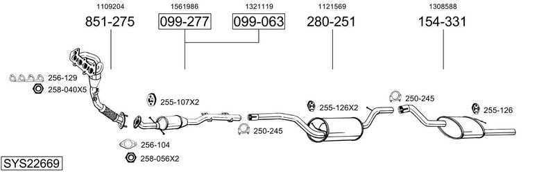 ABGASANLAGE BOSAL SYS22669