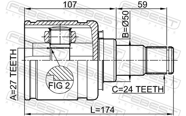 FEBEST 0111-GSV40LH Joint Kit, drive shaft